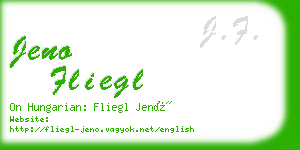 jeno fliegl business card